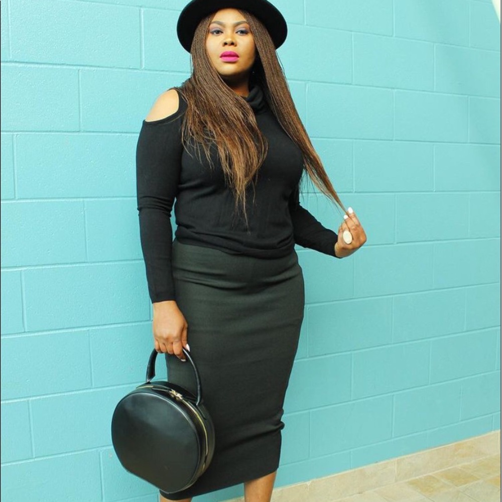 Black leather circle bag